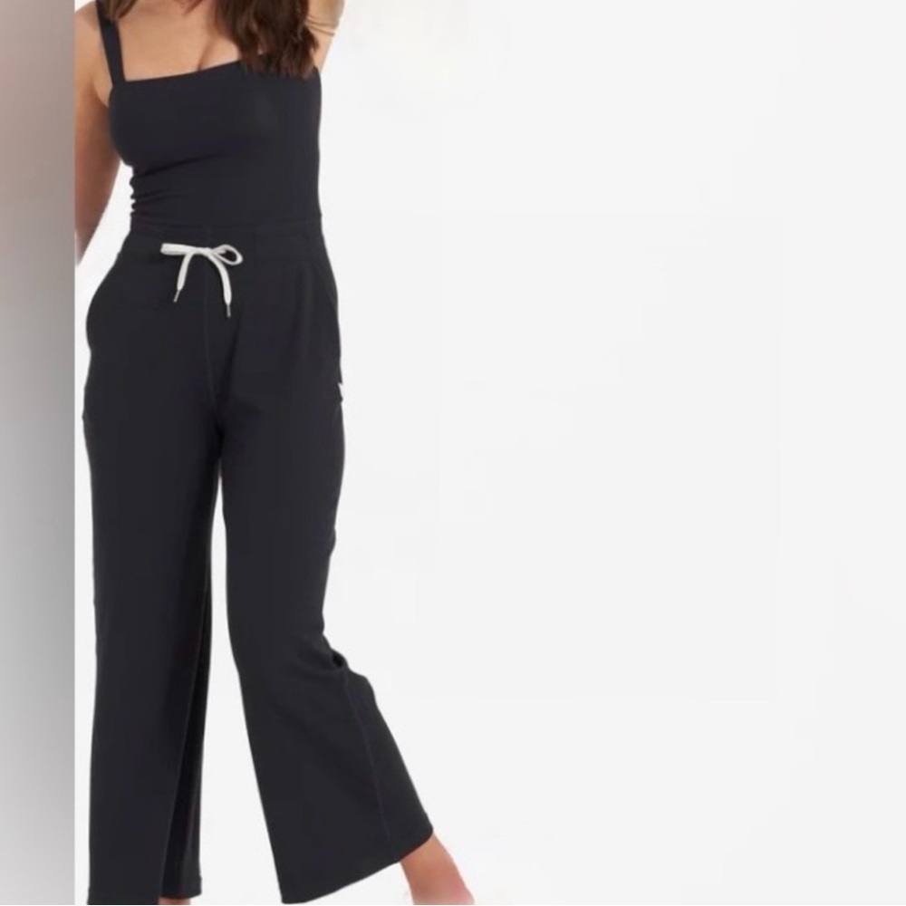 Vuori Black Wide Leg Drawstring Jumpsuit